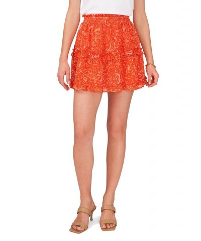 Women's Smocked-Waist Mini Skirt Scrolling Paisley $18.32 Skirts