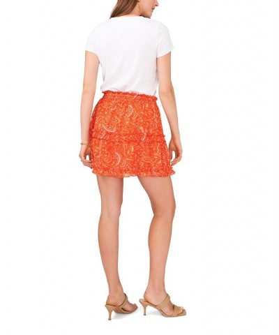 Women's Smocked-Waist Mini Skirt Scrolling Paisley $18.32 Skirts