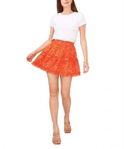 Women's Smocked-Waist Mini Skirt Scrolling Paisley $18.32 Skirts