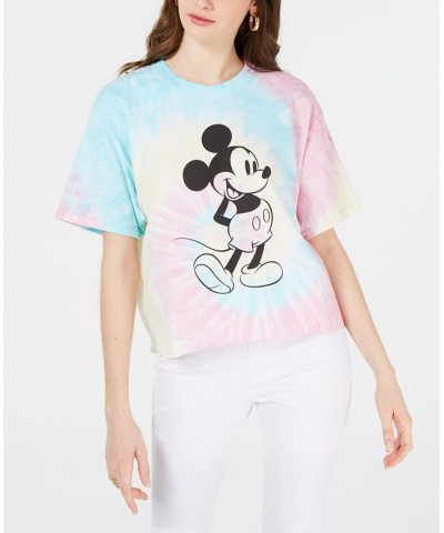 Juniors' Cotton Mickey Mouse Tie-Dyed T-Shirt Multi Tie Dye $10.63 Tops