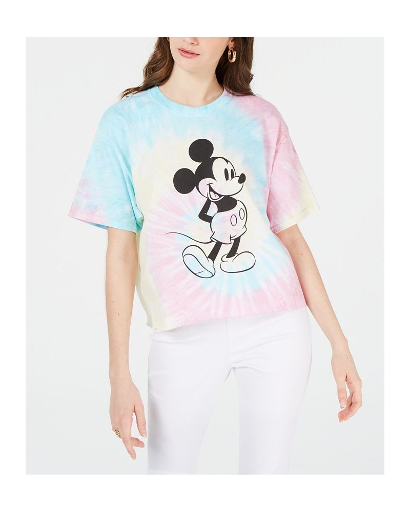 Juniors' Cotton Mickey Mouse Tie-Dyed T-Shirt Multi Tie Dye $10.63 Tops