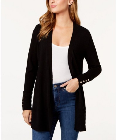 Petite Open-Front Cardigan Deep Black $24.17 Sweaters