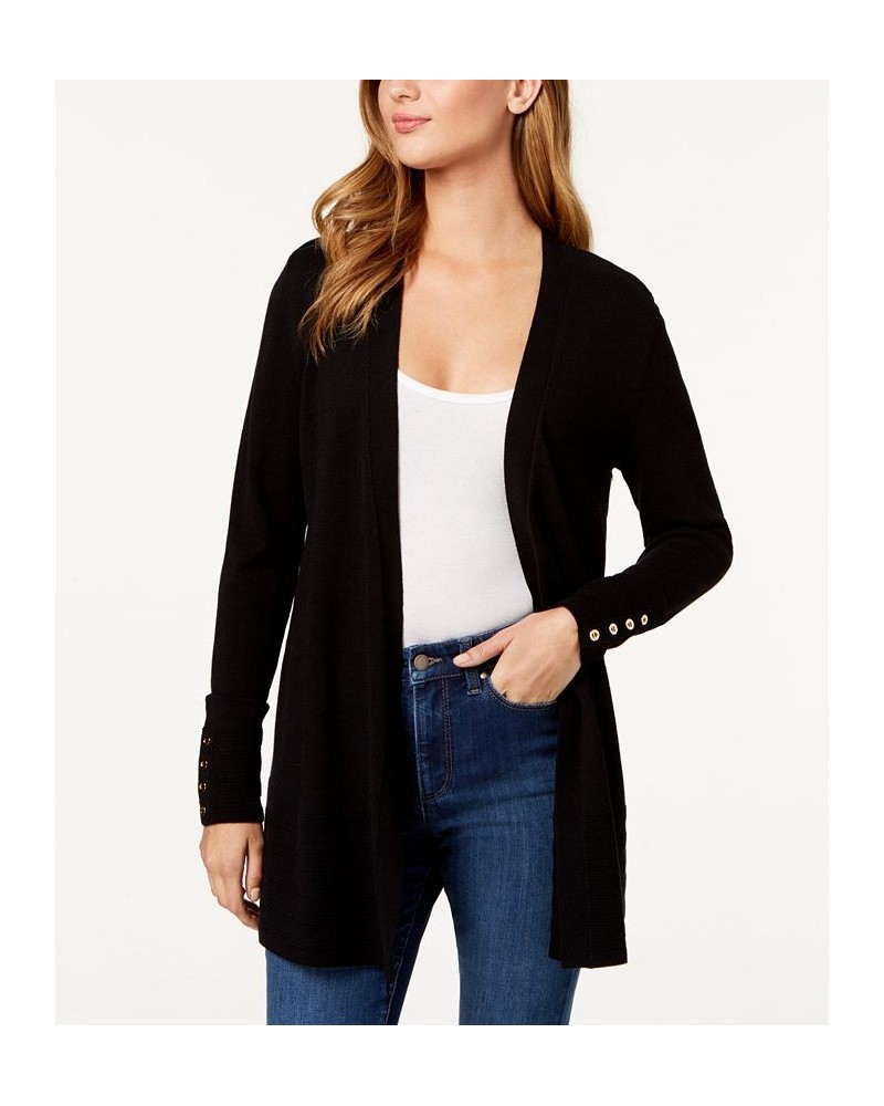 Petite Open-Front Cardigan Deep Black $24.17 Sweaters