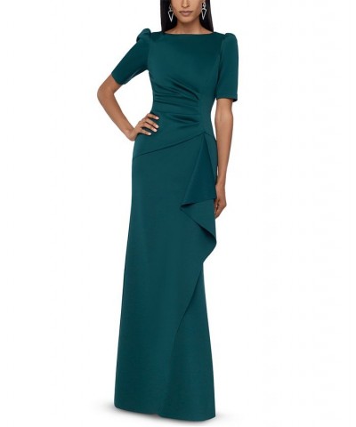 Ruched A-Line Gown Green $85.41 Dresses