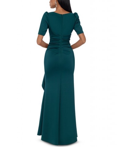 Ruched A-Line Gown Green $85.41 Dresses