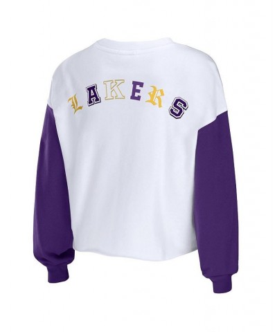 Women's Heather Gold Los Angeles Lakers Mixed Letter Cropped Pullover Sweatshirt Heather Gold $39.74 Sweatshirts