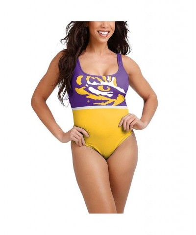 Women's Purple LSU Tigers One-Piece Bathing Suit Purple $26.65 Swimsuits