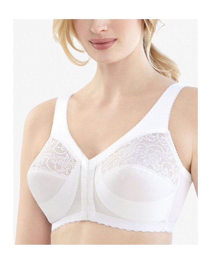 Women's Full Figure Plus Size MagicLift Front Close Support Bra White $18.83 Bras