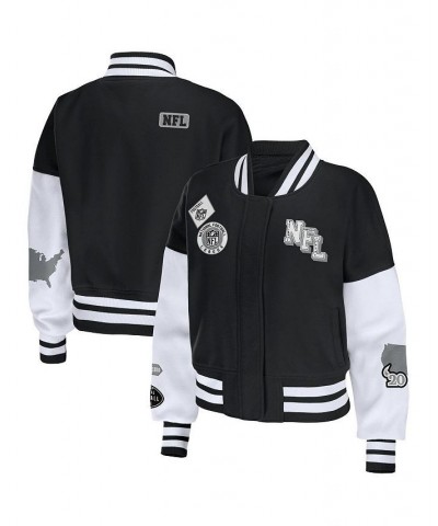 Women's Black White NFL Full-Zip Varsity Jacket Black, White $40.80 Jackets