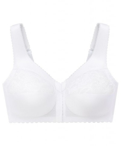 Women's Full Figure Plus Size MagicLift Front Close Support Bra White $18.83 Bras