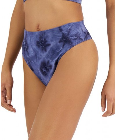 Women's Seamless Ribbed Hi-Cut Thong Tiedye Navy $8.00 Panty