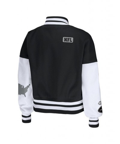 Women's Black White NFL Full-Zip Varsity Jacket Black, White $40.80 Jackets