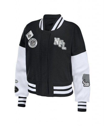 Women's Black White NFL Full-Zip Varsity Jacket Black, White $40.80 Jackets