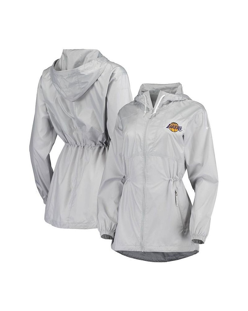 Women's Gray Los Angeles Lakers Flashback Full-Zip Jacket Gray $45.89 Jackets