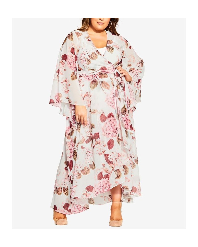 Trendy Plus Size Fleetwood Print Maxi Dress White $65.33 Dresses