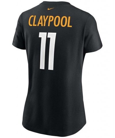 Women's Chase Claypool Black Pittsburgh Steelers Name Number T-shirt Black $23.39 Tops