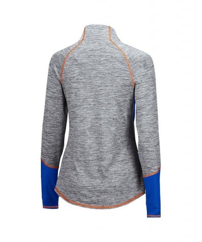 Women's Heathered Gray Royal Florida Gators Color Block Space-Dye Raglan Quarter-Zip Top Heathered Gray, Royal $33.60 Sweatsh...