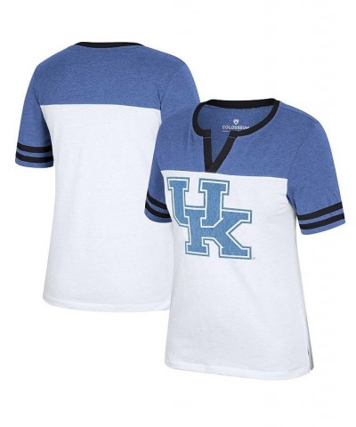 Women's White Heather Royal Kentucky Wildcats Frost Yourself Notch Neck T-shirt White, Heather Royal $23.91 Tops