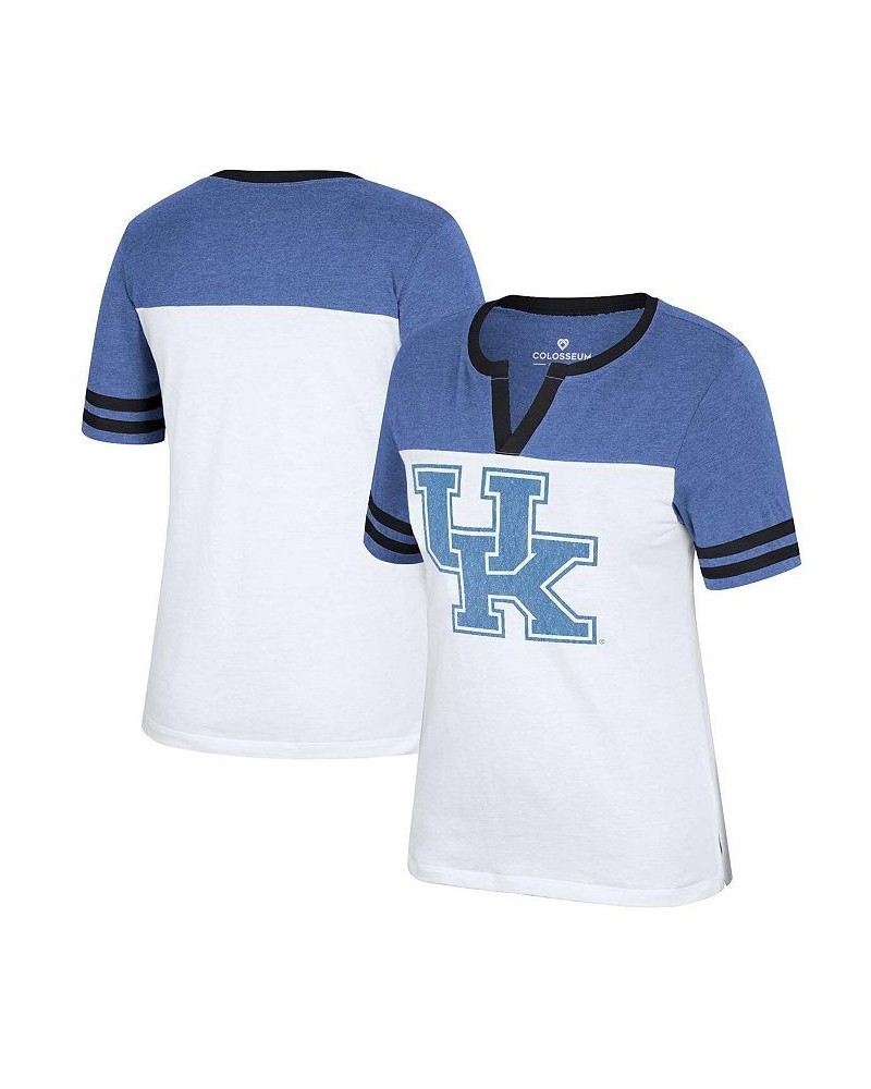 Women's White Heather Royal Kentucky Wildcats Frost Yourself Notch Neck T-shirt White, Heather Royal $23.91 Tops