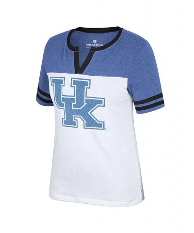 Women's White Heather Royal Kentucky Wildcats Frost Yourself Notch Neck T-shirt White, Heather Royal $23.91 Tops