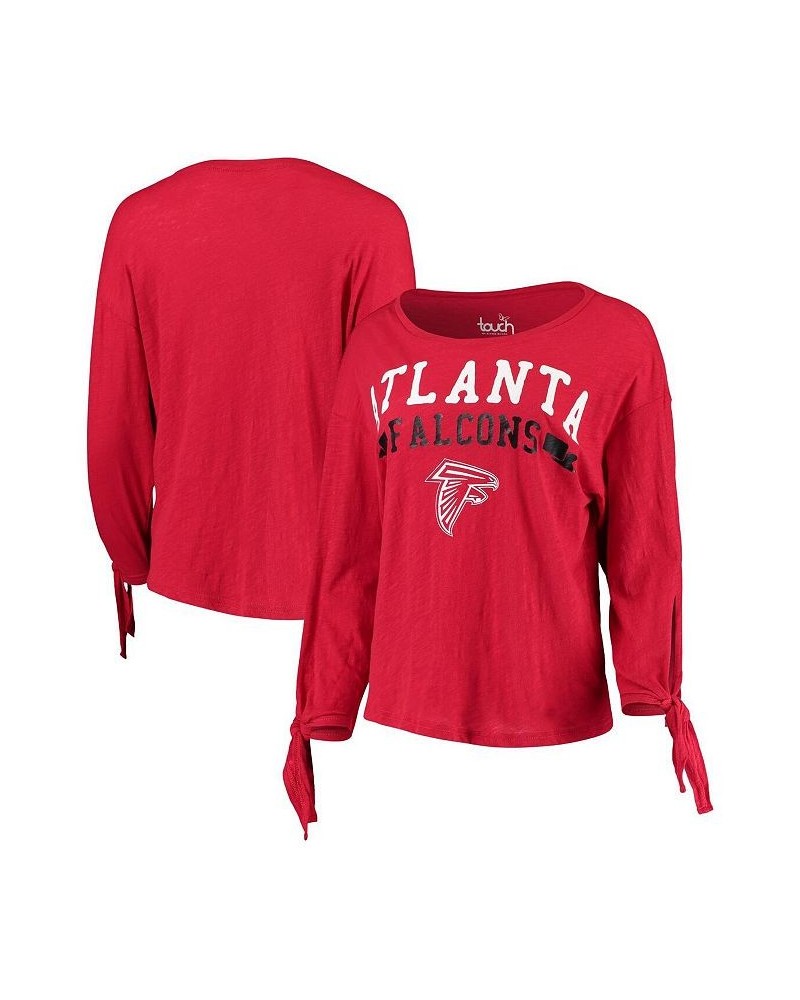 Women's Red Atlanta Falcons On The Fly Long Sleeve T-shirt Red $32.44 Tops