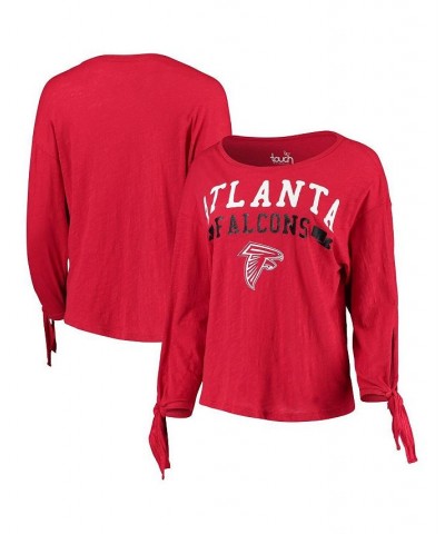 Women's Red Atlanta Falcons On The Fly Long Sleeve T-shirt Red $32.44 Tops