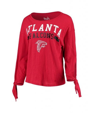 Women's Red Atlanta Falcons On The Fly Long Sleeve T-shirt Red $32.44 Tops