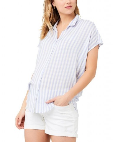 Quinn Stripe Relaxed Shirt Blue / white $40.05 Tops