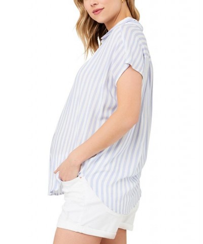 Quinn Stripe Relaxed Shirt Blue / white $40.05 Tops