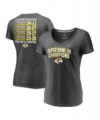 Women's Branded Heather Charcoal Los Angeles Rams Super Bowl LVI Champions Schedule V-Neck T-shirt Heathered Charcoal $18.48 ...