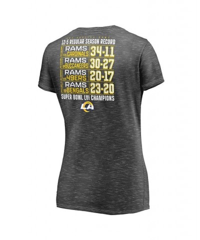 Women's Branded Heather Charcoal Los Angeles Rams Super Bowl LVI Champions Schedule V-Neck T-shirt Heathered Charcoal $18.48 ...