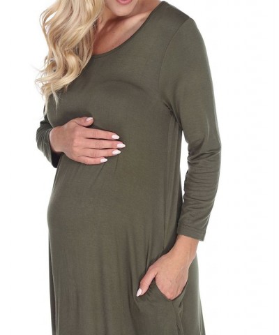 Maternity Kayla Tunic Top Olive $33.48 Tops