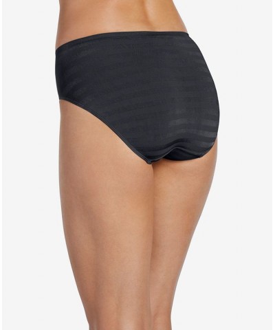 Seamfree Matte and Shine Hi-Cut Underwear 1306 Extended Sizes Black Stripe $9.30 Panty