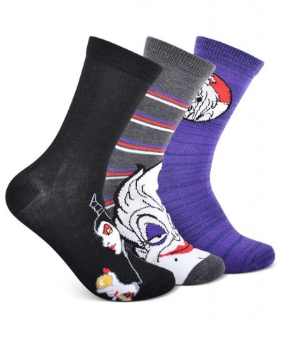 3-Pk. Disney Evil Villains Crew Socks Black, Grey, Blue $11.25 Socks