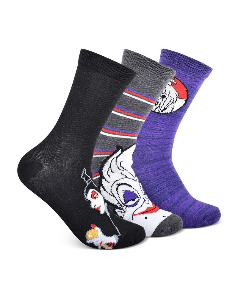 3-Pk. Disney Evil Villains Crew Socks Black, Grey, Blue $11.25 Socks