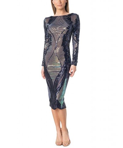 Emery Sequin Dress Navy Multi $102.60 Dresses