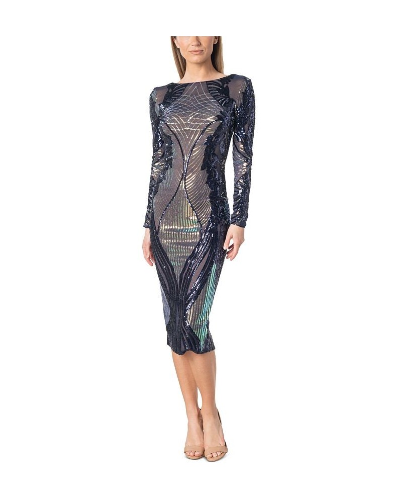 Emery Sequin Dress Navy Multi $102.60 Dresses