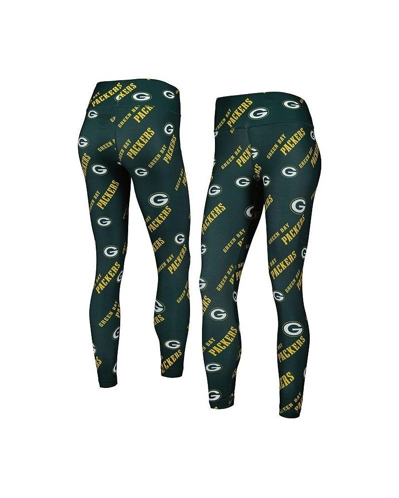 Women's Green Green Bay Packers Breakthrough Allover Print Leggings Green $23.92 Pants