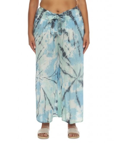 Plus Size Tie-Dyed Smocked-Back Swim Cover-Up Pants Sky Tie Dye $25.60 Swimsuits