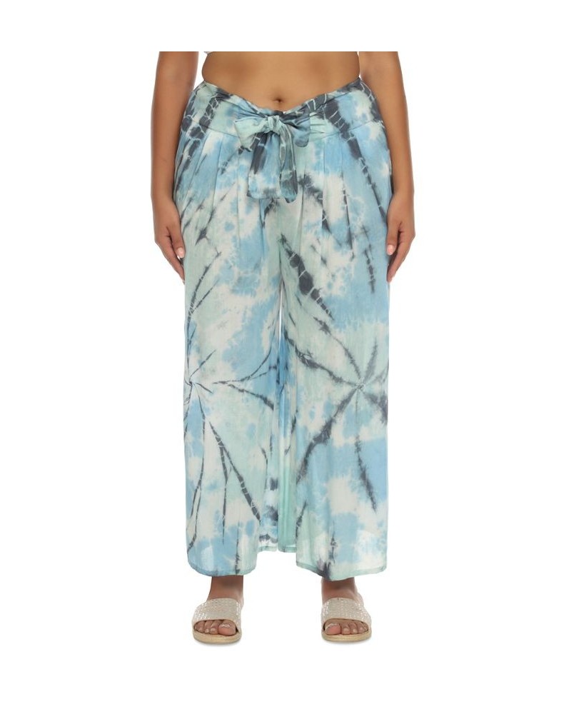 Plus Size Tie-Dyed Smocked-Back Swim Cover-Up Pants Sky Tie Dye $25.60 Swimsuits