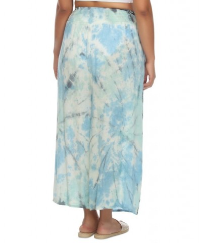 Plus Size Tie-Dyed Smocked-Back Swim Cover-Up Pants Sky Tie Dye $25.60 Swimsuits