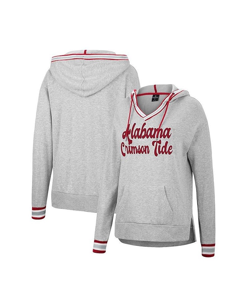 Women's Heathered Gray Alabama Crimson Tide Andy V-Neck Pullover Hoodie Heathered Gray $30.55 Sweatshirts