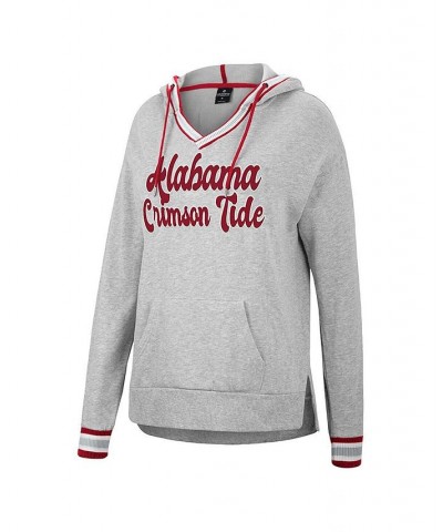 Women's Heathered Gray Alabama Crimson Tide Andy V-Neck Pullover Hoodie Heathered Gray $30.55 Sweatshirts