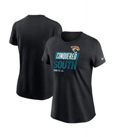 Women's Black Jacksonville Jaguars 2022 AFC South Division Champions Trophy Collection T-shirt Black $27.99 Tops