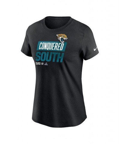 Women's Black Jacksonville Jaguars 2022 AFC South Division Champions Trophy Collection T-shirt Black $27.99 Tops