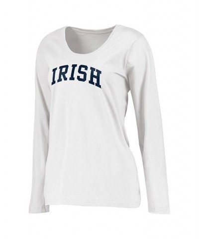 Women's Branded White Notre Dame Fighting Irish Logo Arch Long Sleeve T-shirt White $15.04 Tops