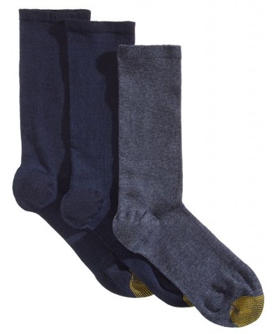 3 Pack Women's Non-Binding Flat-Knit Crew Socks Asst 2- New Navy/ Denim/ New Navy $10.92 Socks