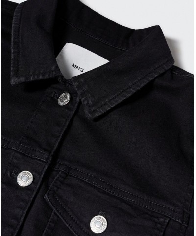 Women's Pocketed Denim Jacket Black Denim $33.60 Jackets