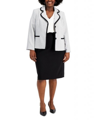 Plus Size Contrast Seamed Skirt Suit Multi $60.00 Suits