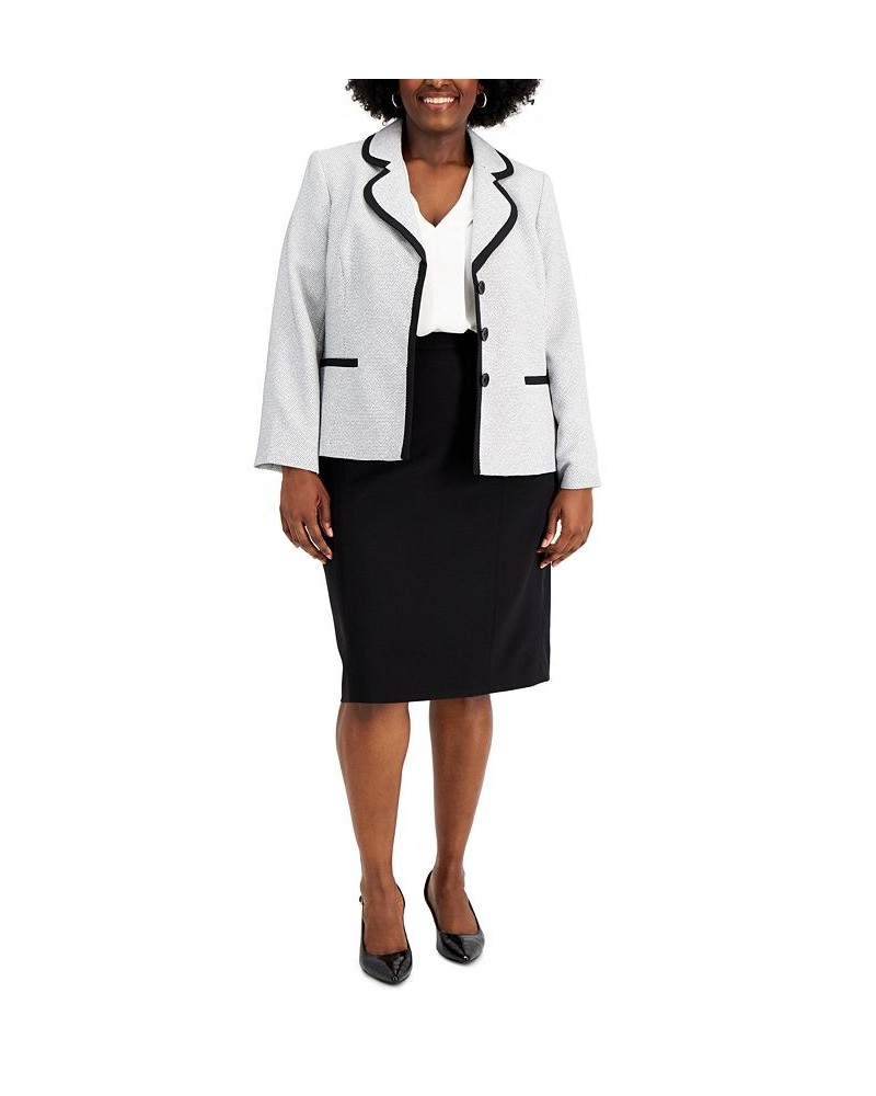 Plus Size Contrast Seamed Skirt Suit Multi $60.00 Suits